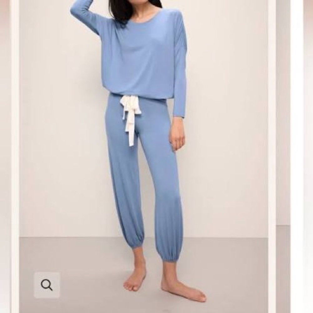 Eberjey Gisele Tencel Slouchy Soft Blue Pajama Set, Size XS